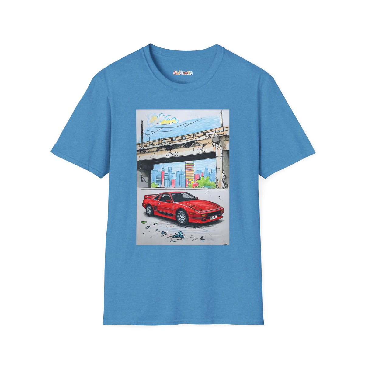 Crayon Red Race Car Unisex Softstyle T-Shirt