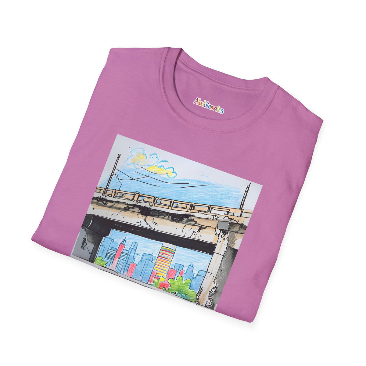 Crayon Red Race Car Unisex Softstyle T-Shirt