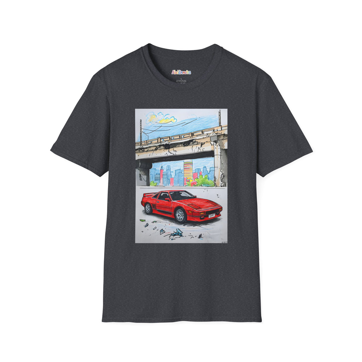 Crayon Red Race Car Unisex Softstyle T-Shirt