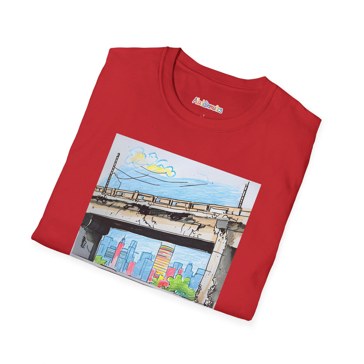 Crayon Red Race Car Unisex Softstyle T-Shirt