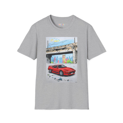 Crayon Red Race Car Unisex Softstyle T-Shirt
