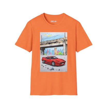 Crayon Red Race Car Unisex Softstyle T-Shirt